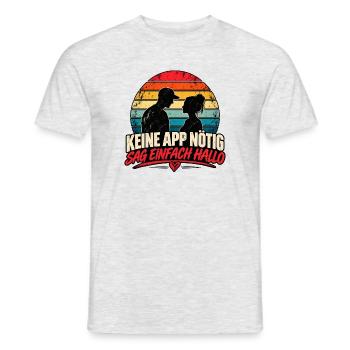 Offline Dating - Männer T-Shirt - Grau meliert - Vorne - AI Model Male 178 dark (178cm)