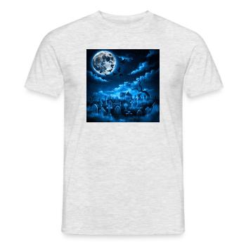 Mondnacht über dem Gruftfeld - Männer T-Shirt - Grau meliert - Vorne - AI Model Male 178 dark (178cm)