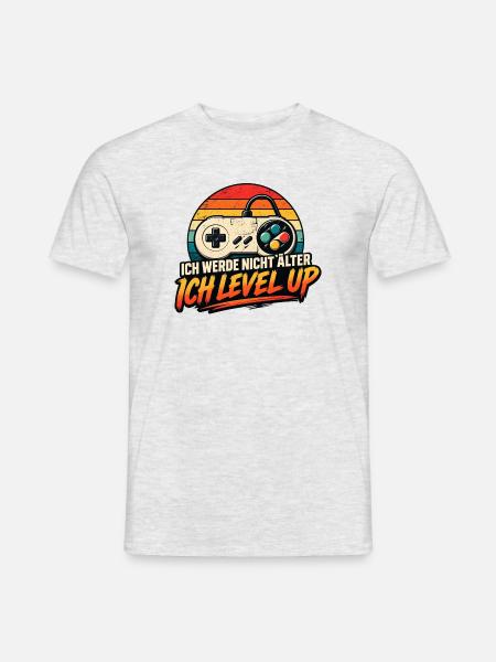 Gamer Geburtstag älter werden - Männer T-Shirt - Grau meliert