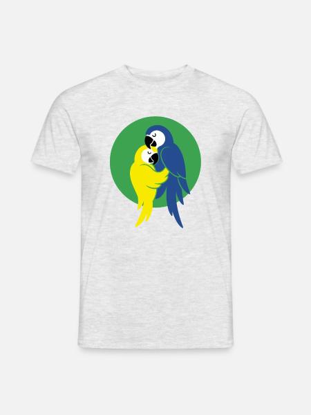 Tanzende Papageien – Forro Paar - Männer T-Shirt - Grau meliert