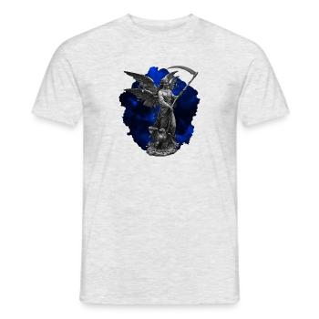 Himmlische Wächterin mit Sichel - Männer T-Shirt - Grau meliert - Vorne - AI Model Male 178 dark (178cm)