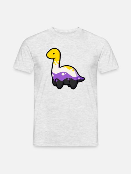 Hugadino – Pride-Lonk, nicht-binär - Männer T-Shirt - Grau meliert