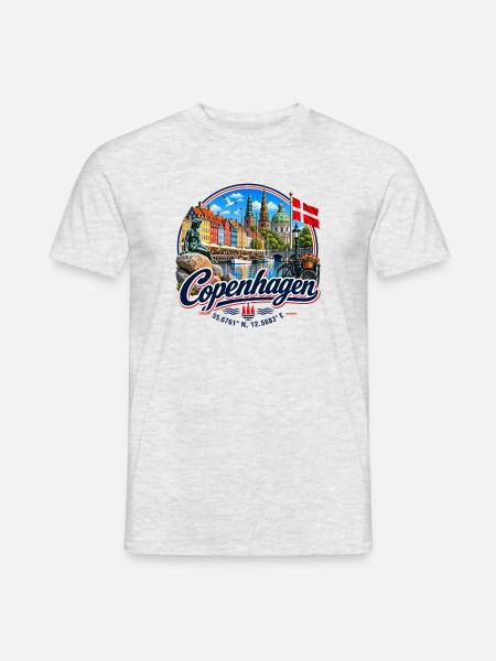 Copenhagen - Denmark - Kopenhagen - Dänemark - Männer T-Shirt - Grau meliert