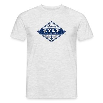 Sylt - Nordsee - Insel - Kampen - Westerland - Männer T-Shirt - Grau meliert - Vorne - AI Model Male 178 dark (178cm)