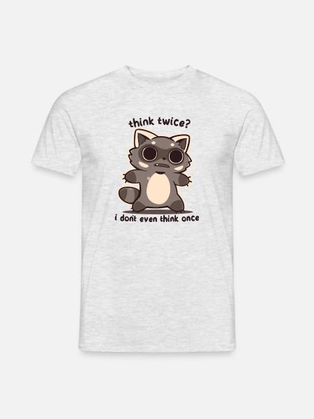 Überlegen Sie es sich zweimal - Männer T-Shirt - Grau meliert