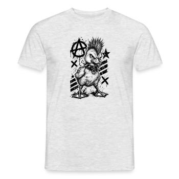 Punk Rock Duck Mohawk Anarchy Bird - Männer T-Shirt - Grau meliert - Vorne - AI Model Male 178 dark (178cm)