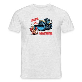 Worm vs Machine Robak Kontra Maszyna - Männer T-Shirt - Grau meliert - Vorne - AI Model Male 178 dark (178cm)