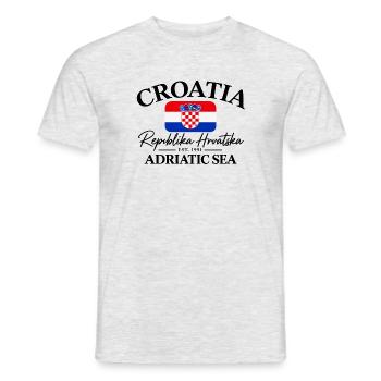 Croatia - Kroatien - Wappen - Mittelmeer - Adria - Männer T-Shirt - Grau meliert - Vorne - AI Model Male 178 dark (178cm)