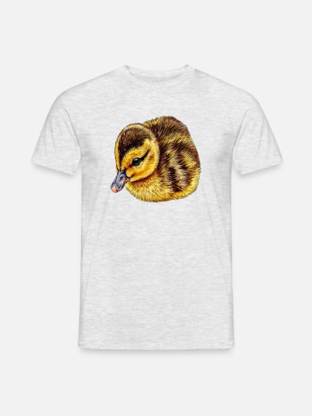 Stolze Entenmama Flauschiges Entenküken - Männer T-Shirt - Grau meliert