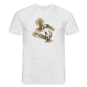 Hugin und Munin – Odins Raben im Flug - Männer T-Shirt - Grau meliert - Vorne - AI Model Male 178 dark (178cm)