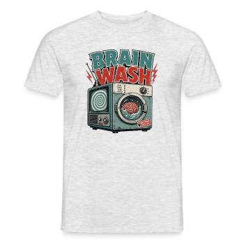 BRAIN WASH MACHINE - Männer T-Shirt - Grau meliert - Vorne - AI Model Male 178 dark (178cm)