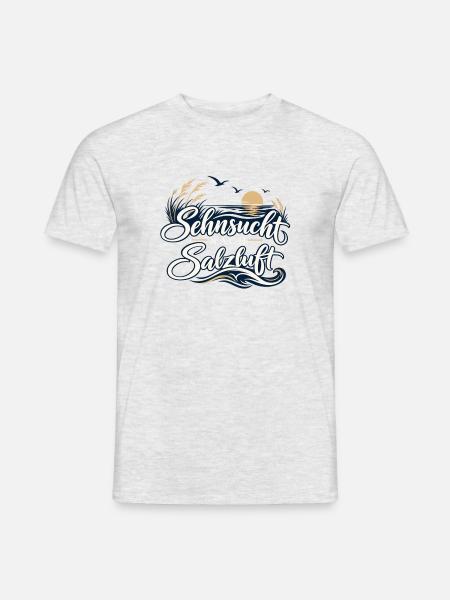 Sehnsucht nach Salzluft - Männer T-Shirt - Grau meliert