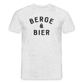 Berge und Bier - Männer T-Shirt - Grau meliert - Vorne - AI Model Male 178 dark (178cm)