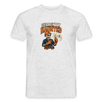 Derzeit verflucht – lustiger Halloween-Elektriker - Männer T-Shirt - Grau meliert - Vorne - AI Model Male 178 dark (178cm)