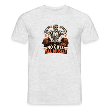 No Guts All Muscle - Männer T-Shirt - Grau meliert - Vorne - AI Model Male 178 dark (178cm)