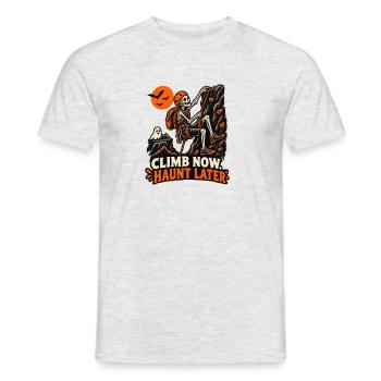 Climb Now Haunt Later - Männer T-Shirt - Grau meliert - Vorne - AI Model Male 178 dark (178cm)