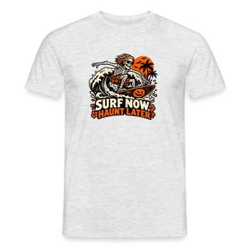 Surf Now Haunt Später - Männer T-Shirt - Grau meliert - Vorne - AI Model Male 178 dark (178cm)