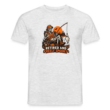 Retired and Reely Spooky - Männer T-Shirt - Grau meliert - Vorne - AI Model Male 178 dark (178cm)