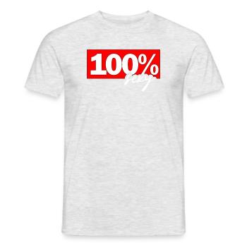 100% Sexy Typo Stil im Knallrot - Männer T-Shirt - Grau meliert - Vorne - AI Model Male 178 dark (178cm)