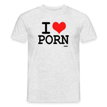 porn - Männer T-Shirt - Grau meliert - Vorne - AI Model Male 178 dark (178cm)