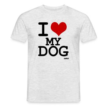 i love my dog - Men's T-Shirt - heather grey - Front - AI Model Male 178 dark (178cm)