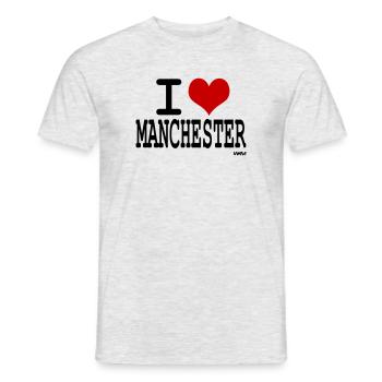 I love Manchester - couleurs personnalisables - T-shirt homme - gris chiné - Devant - AI Model Male 178 dark (178cm)