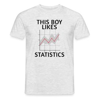 Boy Likes Statistics Data Analyst Science - Men's T-Shirt - heather grey - Front - AI Model Male 178 dark (178cm)