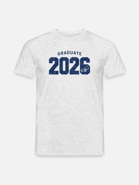 Abschluss 2026 – Vintage Diplomdesign - Männer T-Shirt - Grau meliert