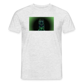 Nachtneon Katzenheld - Männer T-Shirt - Grau meliert - Vorne - AI Model Male 178 dark (178cm)