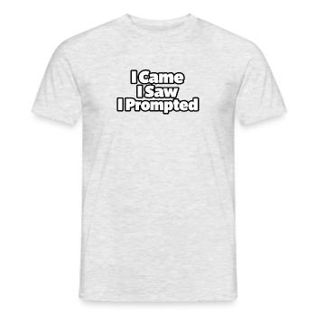 Ich kam, ich sah, ich fragte - Männer T-Shirt - Grau meliert - Vorne - AI Model Male 178 dark (178cm)