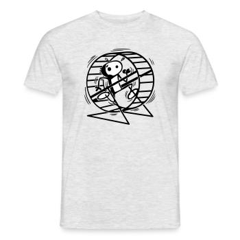 Willy in the hamster wheel - Men's T-Shirt - heather grey - Front - AI Model Male 178 dark (178cm)
