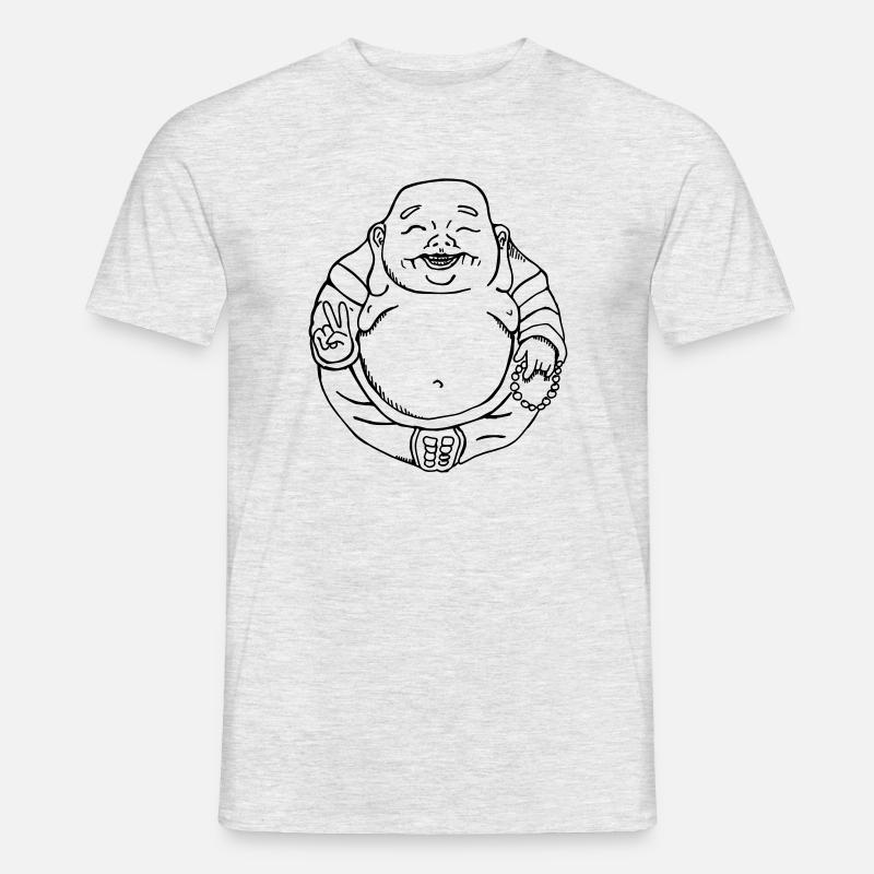 Peace Buddha - Männer T-Shirt - Grau meliert