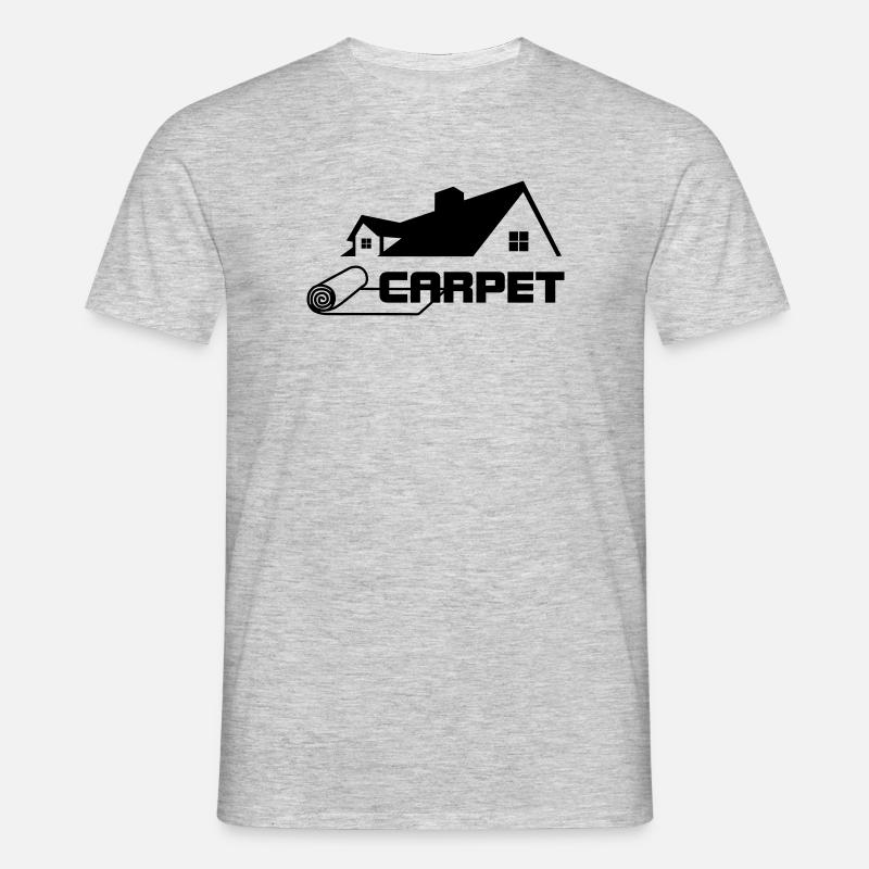 Teppichrollen Logo mit Haus - Männer T-Shirt - Grau meliert