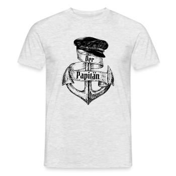 Der Papitän - Männer T-Shirt - Grau meliert - Vorne - AI Model Male 178 dark (178cm)
