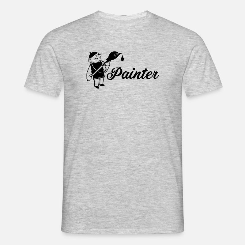 Painter with brush text painter - Men's T-Shirt - heather grey