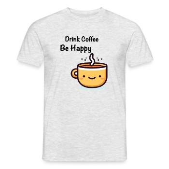 Drink Coffee - Men's T-Shirt - heather grey - Front - AI Model Male 178 dark (178cm)
