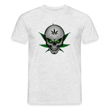 Hemp Skullhead 003 AllroundDesigns - Men's T-Shirt - heather grey - Front - AI Model Male 178 dark (178cm)