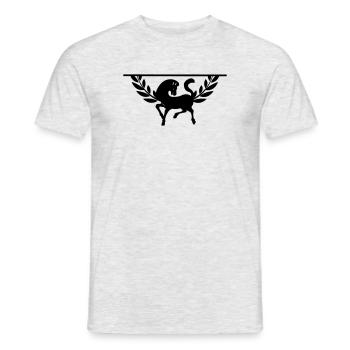 Cheval en demi-couronne de laurier - T-shirt homme - gris chiné - Devant - AI Model Male 178 dark (178cm)