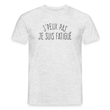 J'peux pas je suis fatigué (masculin)  - T-shirt homme - gris chiné - Devant - AI Model Male 178 dark (178cm)
