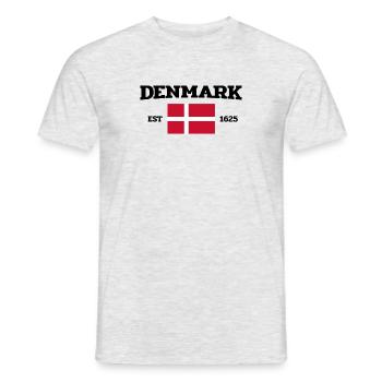 Denmark - Dänemark - Est 1625 - Flagge - Flag - Männer T-Shirt - Grau meliert - Vorne - AI Model Male 178 dark (178cm)