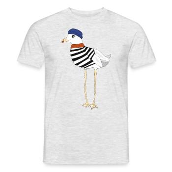 Moineau # Mouette - T-shirt homme - gris chiné - Devant - AI Model Male 178 dark (178cm)