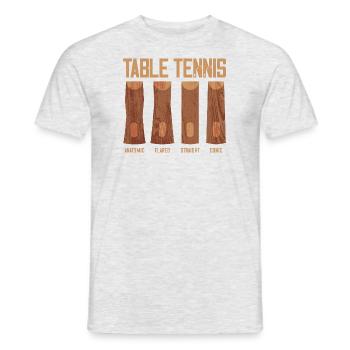 Tafeltennis Racket Grip Types Tafeltennis - Heren T-shirt - grijs gemêleerd - Voor - AI Model Male 178 dark (178cm)