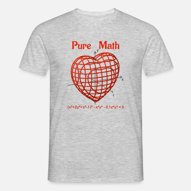 Herzfunktion 3D - Pure Math - Männer T-Shirt - Grau meliert