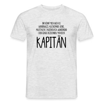 Kapitän – ein Alleskönner, Genie, Multitalent - Männer T-Shirt - Grau meliert - Vorne - AI Model Male 178 dark (178cm)