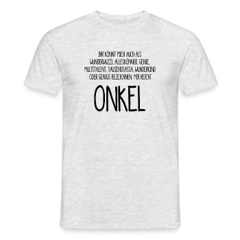 Onkel – ein Alleskönner, Genie, Multitalent - Männer T-Shirt - Grau meliert - Vorne - AI Model Male 178 dark (178cm)