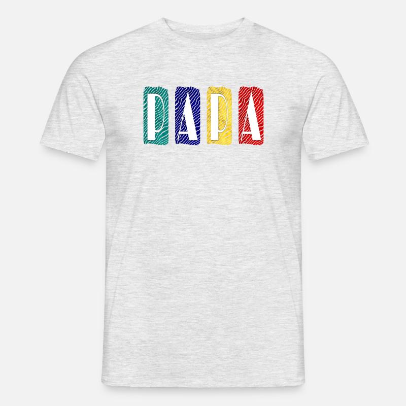 PAPA Zebra Farbpanel - Männer T-Shirt - Grau meliert