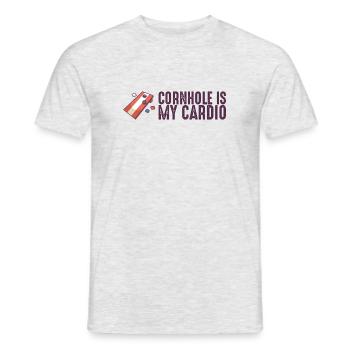Cornhole est mon cardio cornhole sacs Cornhole - T-shirt homme - gris chiné - Devant - AI Model Male 178 dark (178cm)
