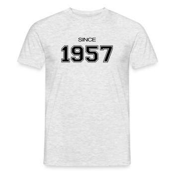 cadeau d'anniversaire 1957 - T-shirt homme - gris chiné - Devant - AI Model Male 178 dark (178cm)