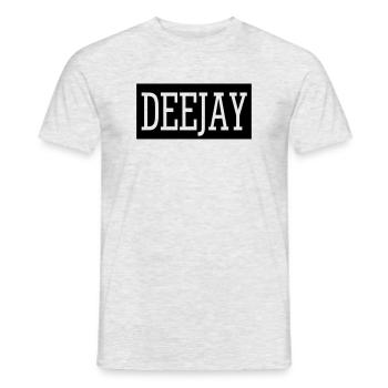 deejay dj musique autocollant patch bassparty - T-shirt homme - gris chiné - Devant - AI Model Male 178 dark (178cm)