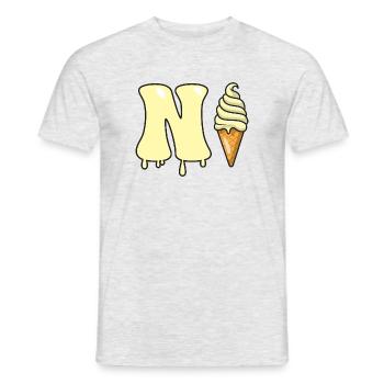 N🍦 Nice N IceCream - Men's T-Shirt - heather grey - Front - AI Model Male 178 dark (178cm)